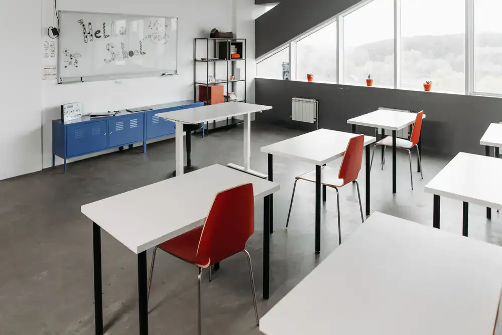 Bright and welcoming music classroom